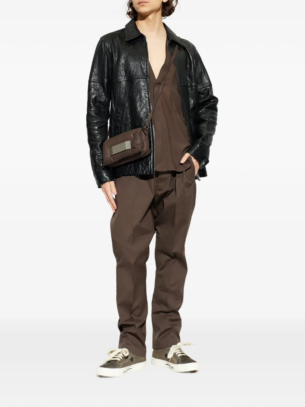 Rick Owens Overhemd met V-hals Bruin