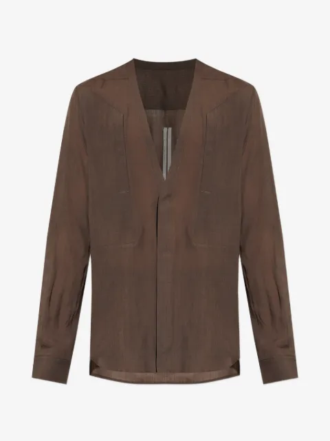 Rick Owens V-neck long-sleeve shirt