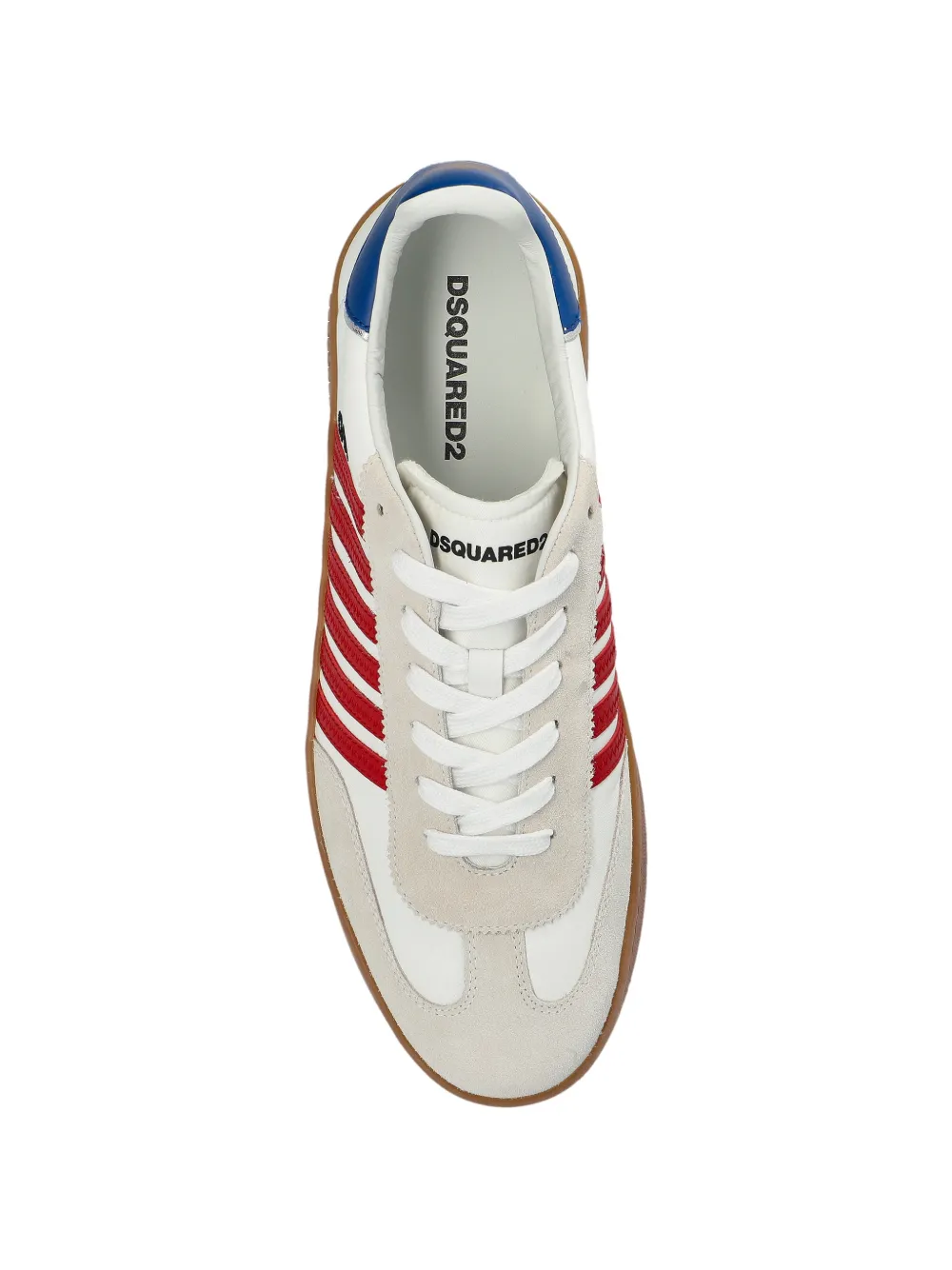 DSQUARED2 Gestreepte sneakers met veters Wit