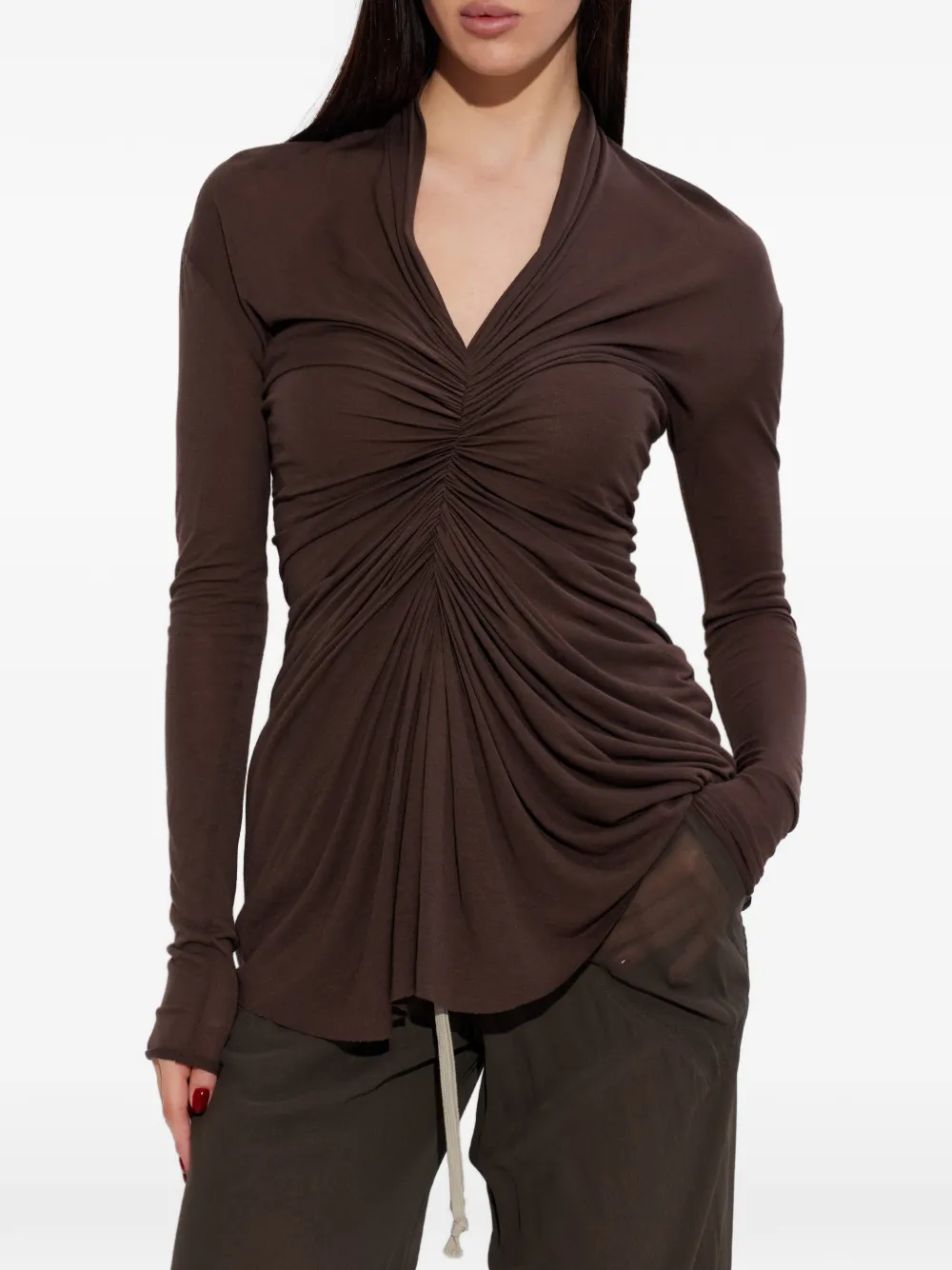 draped V-neck top