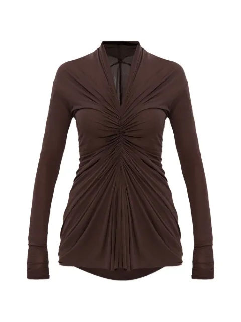 Rick Owens top drapeado con cuello en V