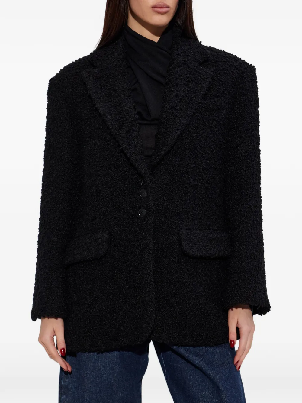 Biena Textured Button Blazer