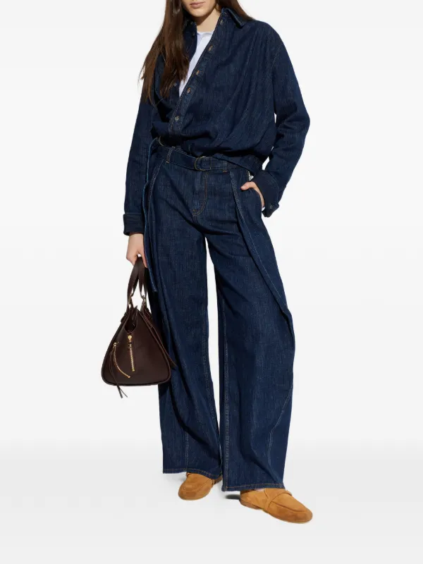 LOEWE ベルテッド プリーツジーンズ | ブルー | FARFETCH JP