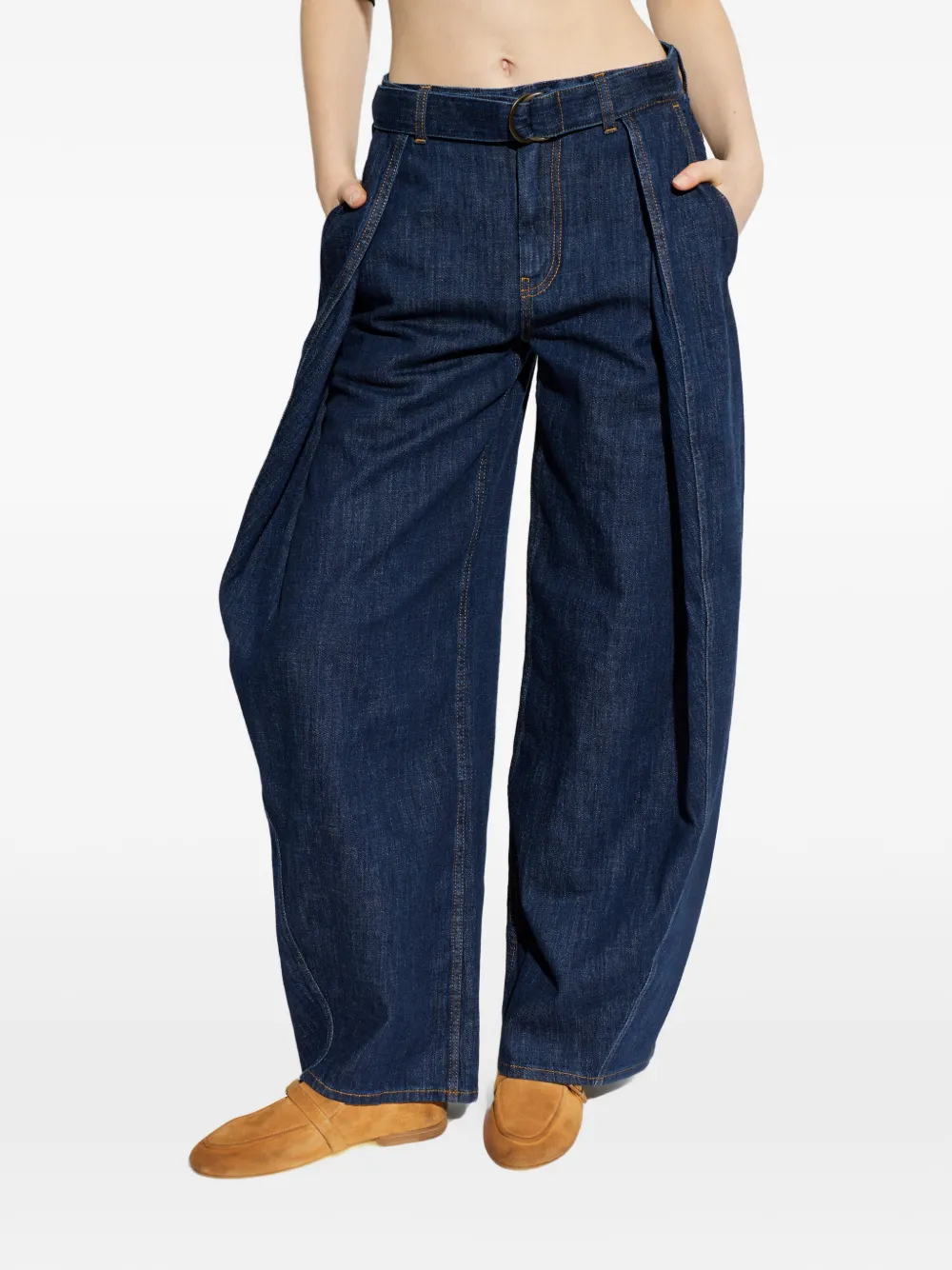 LOEWE ベルテッド プリーツジーンズ | ブルー | FARFETCH JP