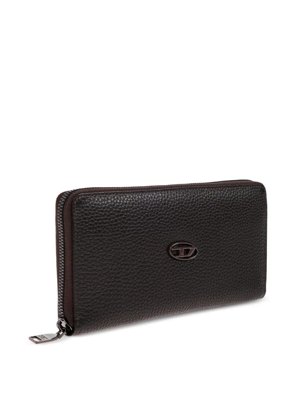  Diesel Logo Zip Wallet - Brown 