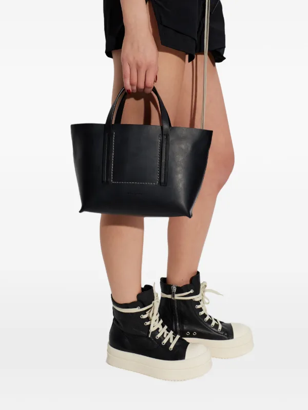 Rick Owens トップステッチ ハンドバッグ | ブラック | FARFETCH JP