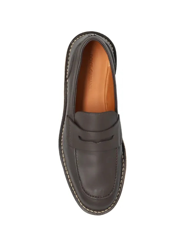 DOLCE&GABBANA パテントレザーローファー　ブラウン Dolce & Gabbana DG スニーカー | ブラウン | FARFETCH JP