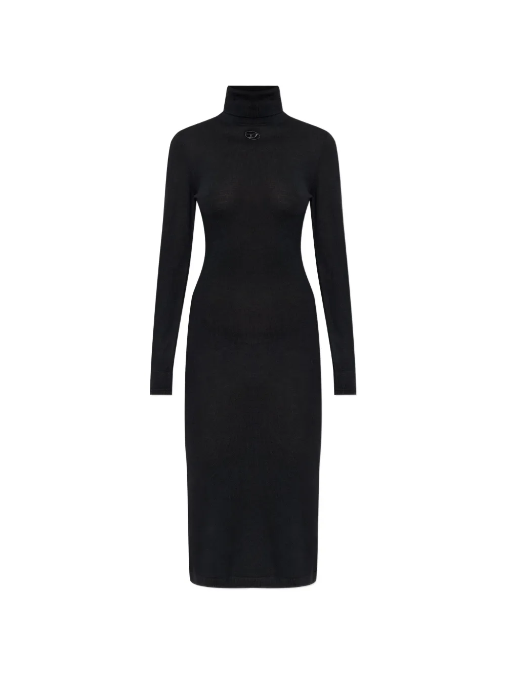 Diesel M-Alinesa logo-detail turtleneck midi dress - Nero