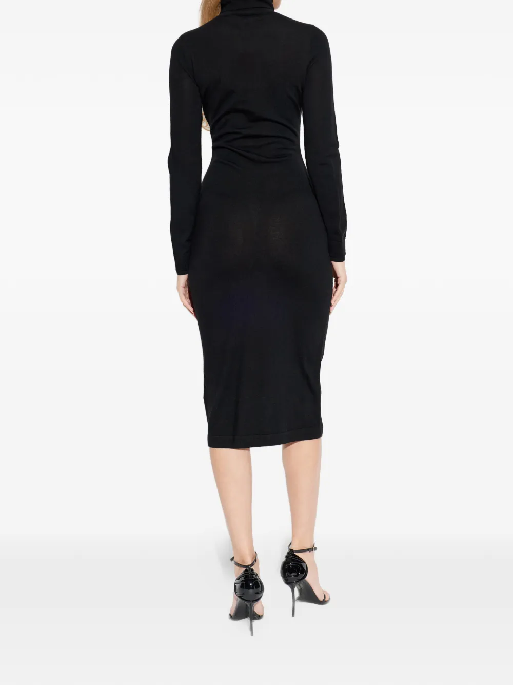 Diesel M-Alinesa midi-jurk met col en logo Zwart
