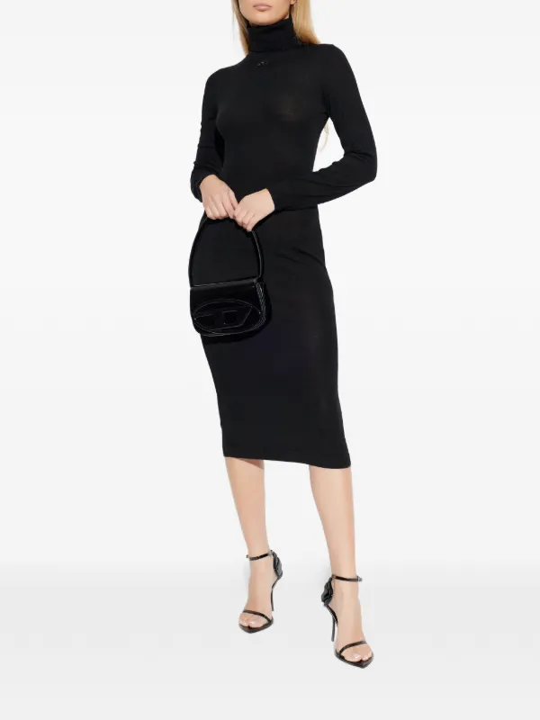 black turtleneck bodycon midi dress Diesel M-Alinesa logo-detail | Cicinia Slate Blue Mother 20% polyamide with a evening gowns formal weddings Talla:42
