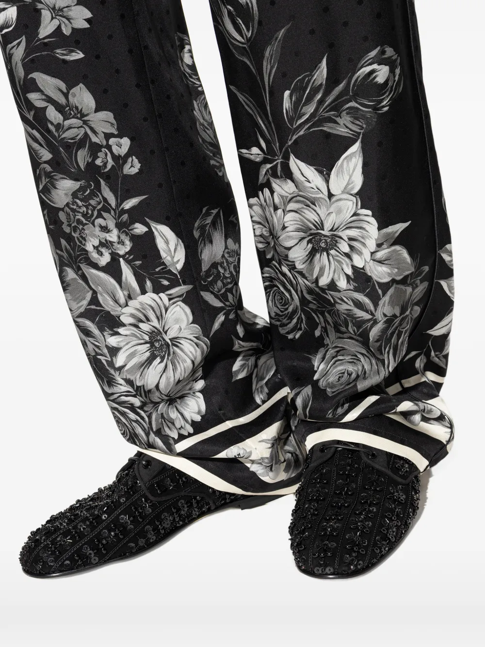 Dolce & Gabbana embellished lace-up sneakers Zwart