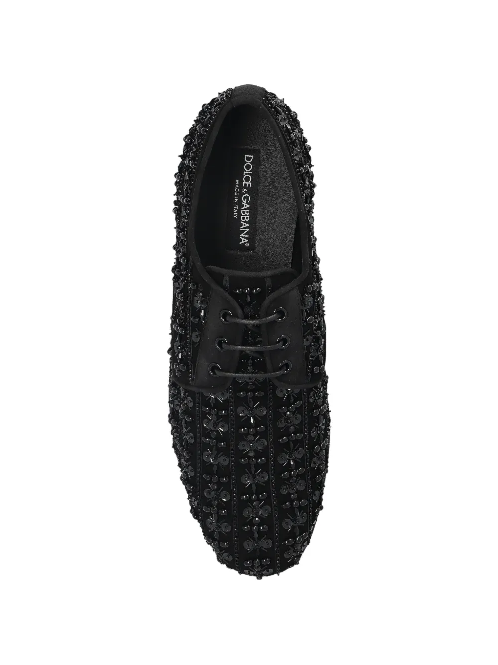 Dolce & Gabbana embellished lace-up sneakers Zwart
