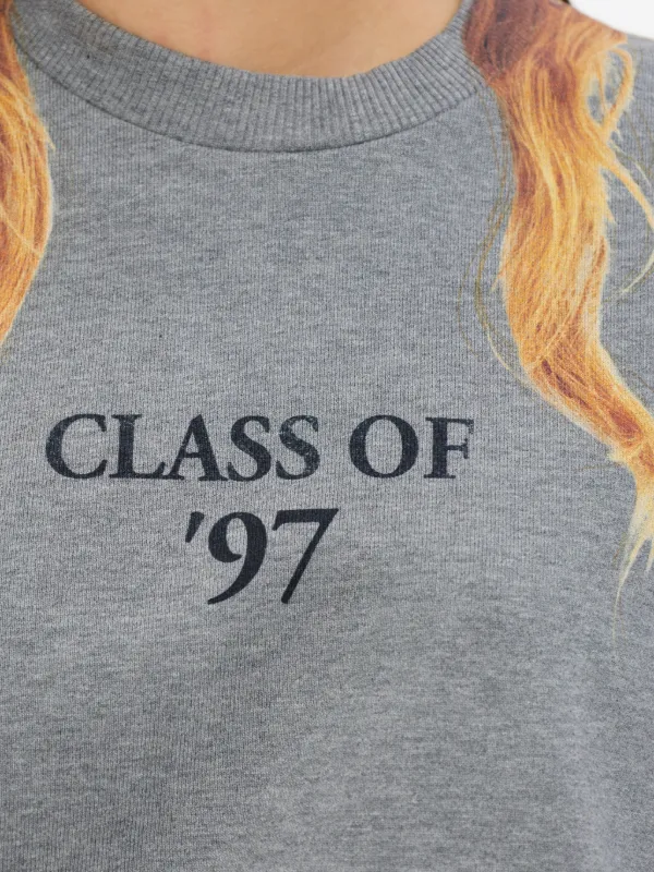 MM6 Maison Margiela hair-print Sweatshirt | Grey | FARFETCH JO