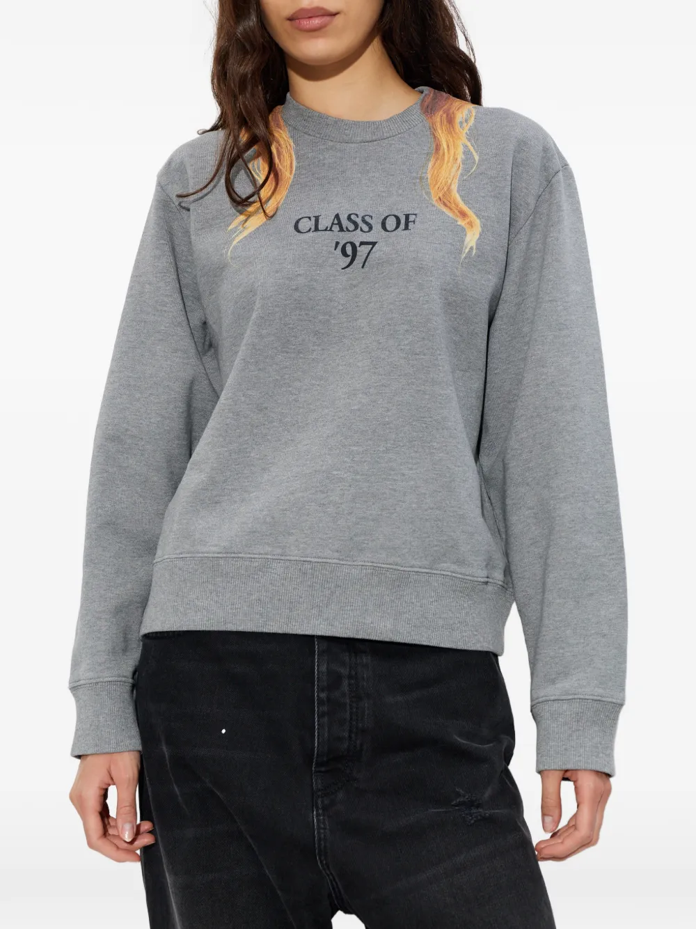 MM6 Maison Margiela hair-print Sweatshirt | Grey | FARFETCH JO