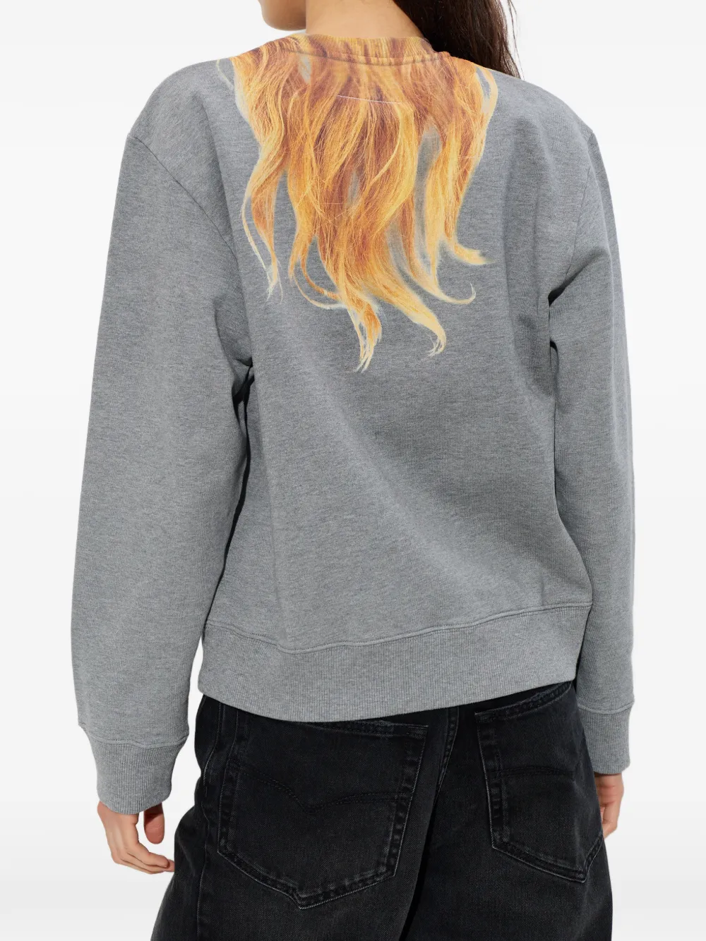 MM6 Maison Margiela hair-print Sweatshirt | Grey | FARFETCH JO