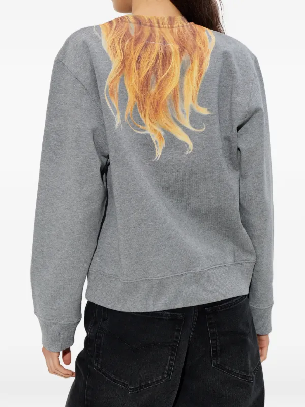 MM6 Maison Margiela hair-print Sweatshirt | Grey | FARFETCH JO