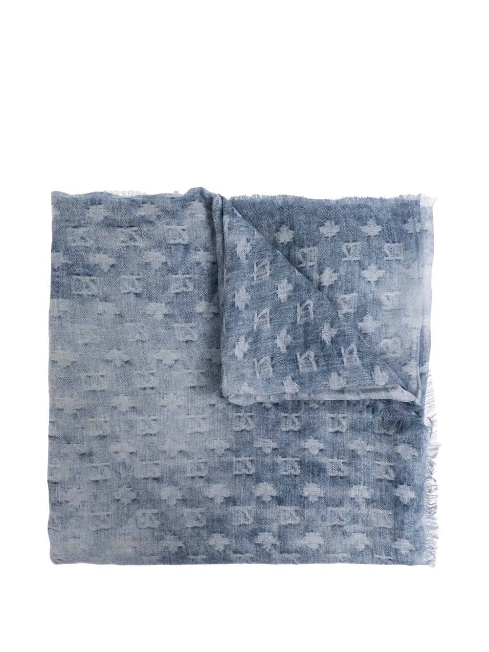 DSQUARED2 fringed patterned scarf - Blu