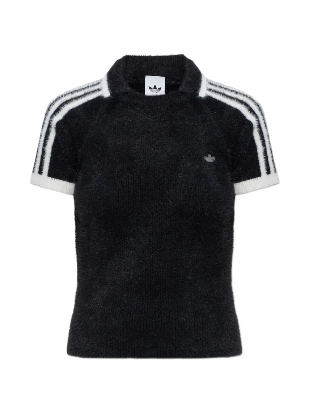 adidas Cali three stripe polo top - Schwarz