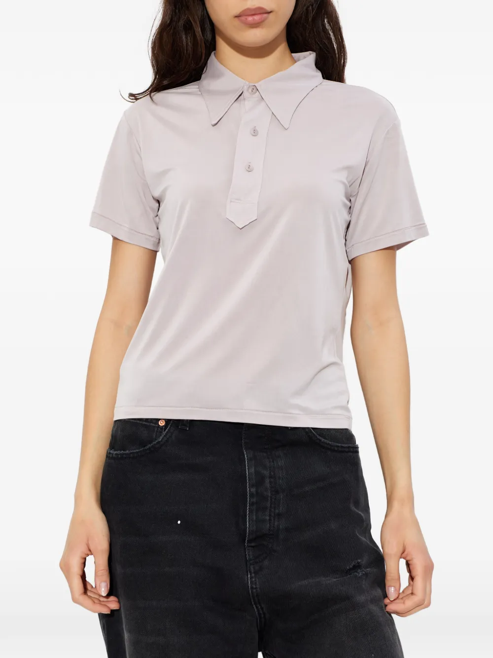  Maison Margiela Buttoned Polo Top - Neutrals 