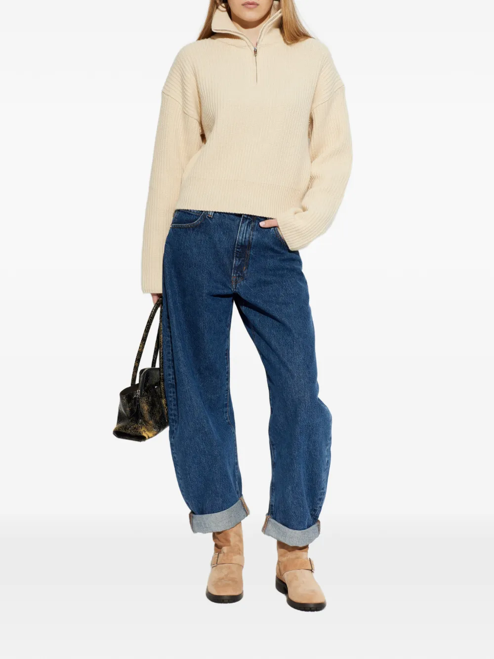 A.p.c. Pull à Col Montant Zippé - Blanc 