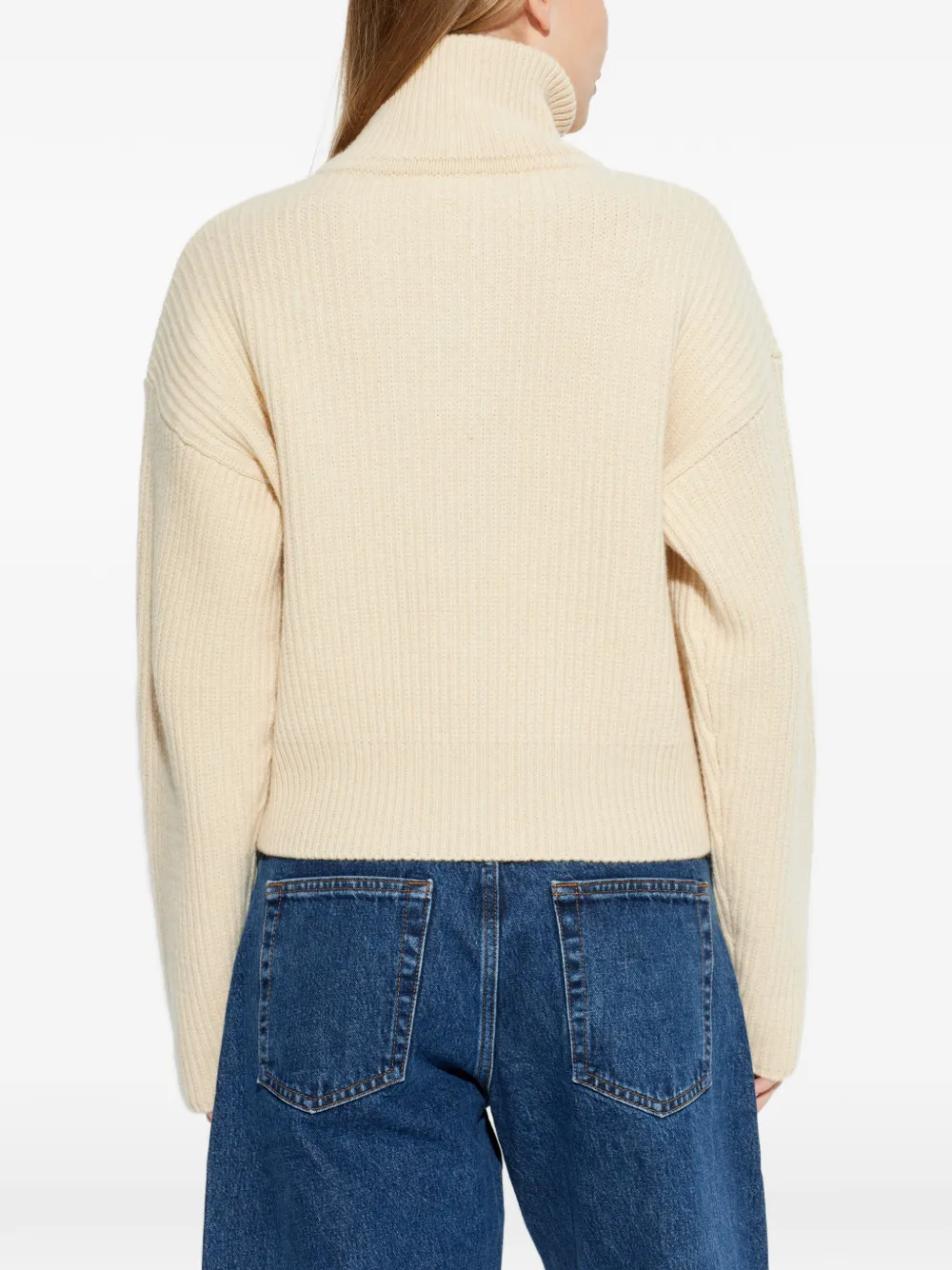 A.P.C. Trui met trechterhals en rits Wit
