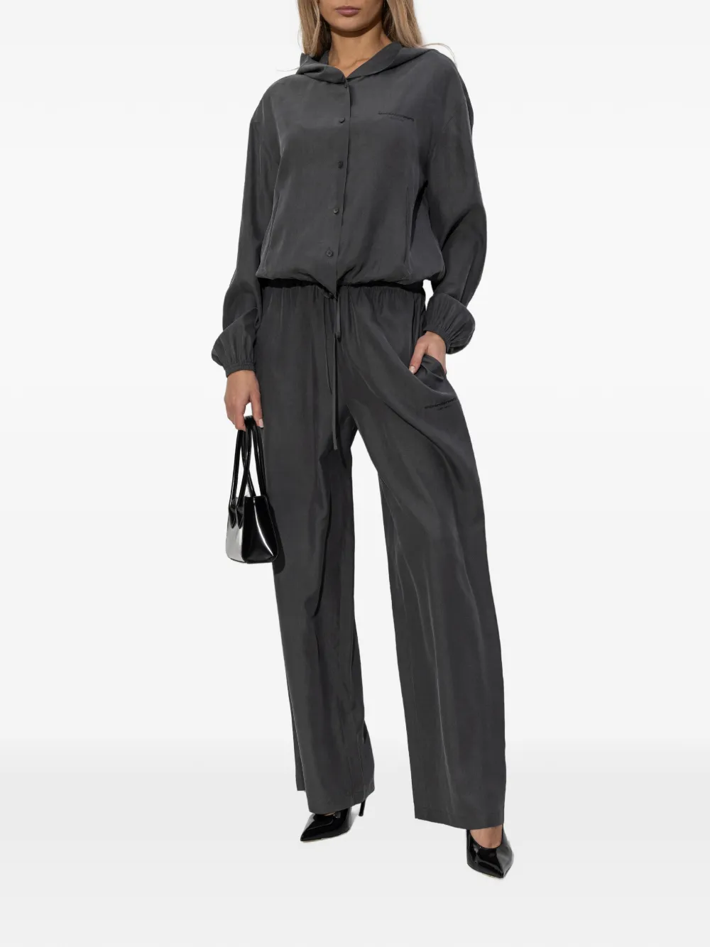 Alexander Wang Mid-waist zijden trainingsbroek Grijs