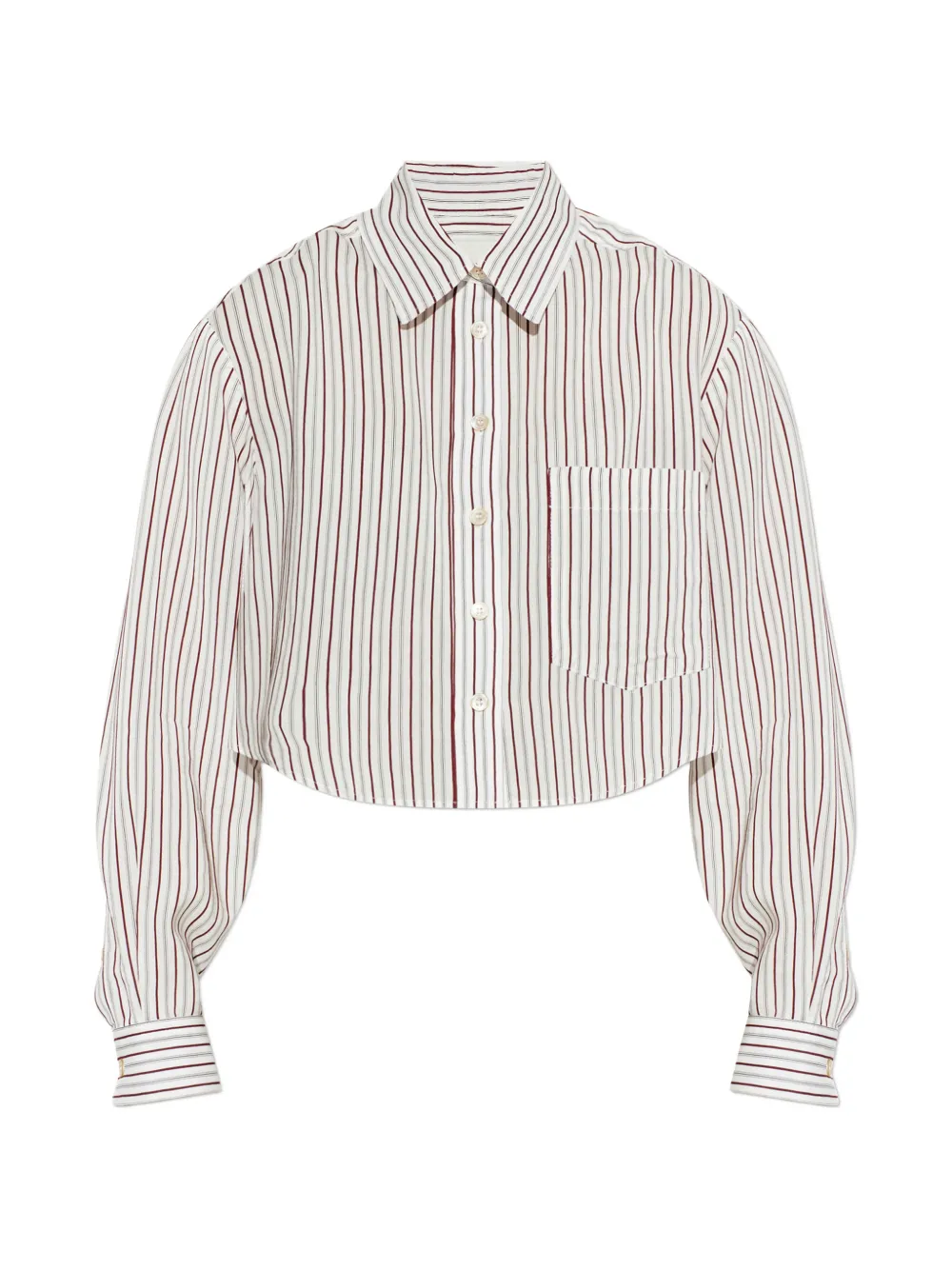 ISABEL MARANT Fleora striped cropped shirt - Bianco