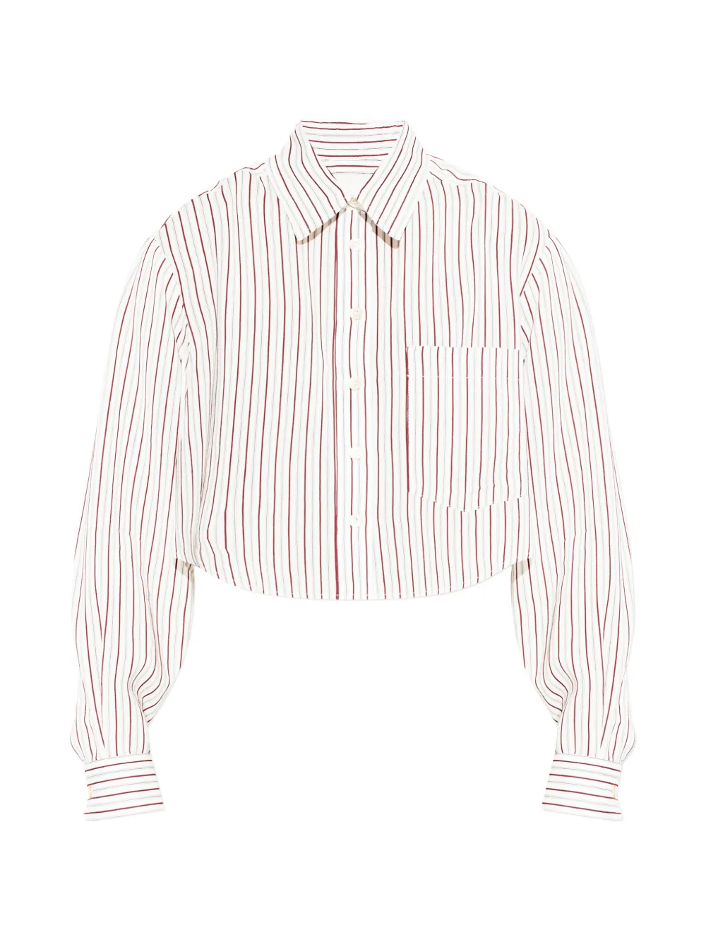 ISABEL MARANT Fleora striped cropped shirt - Bianco