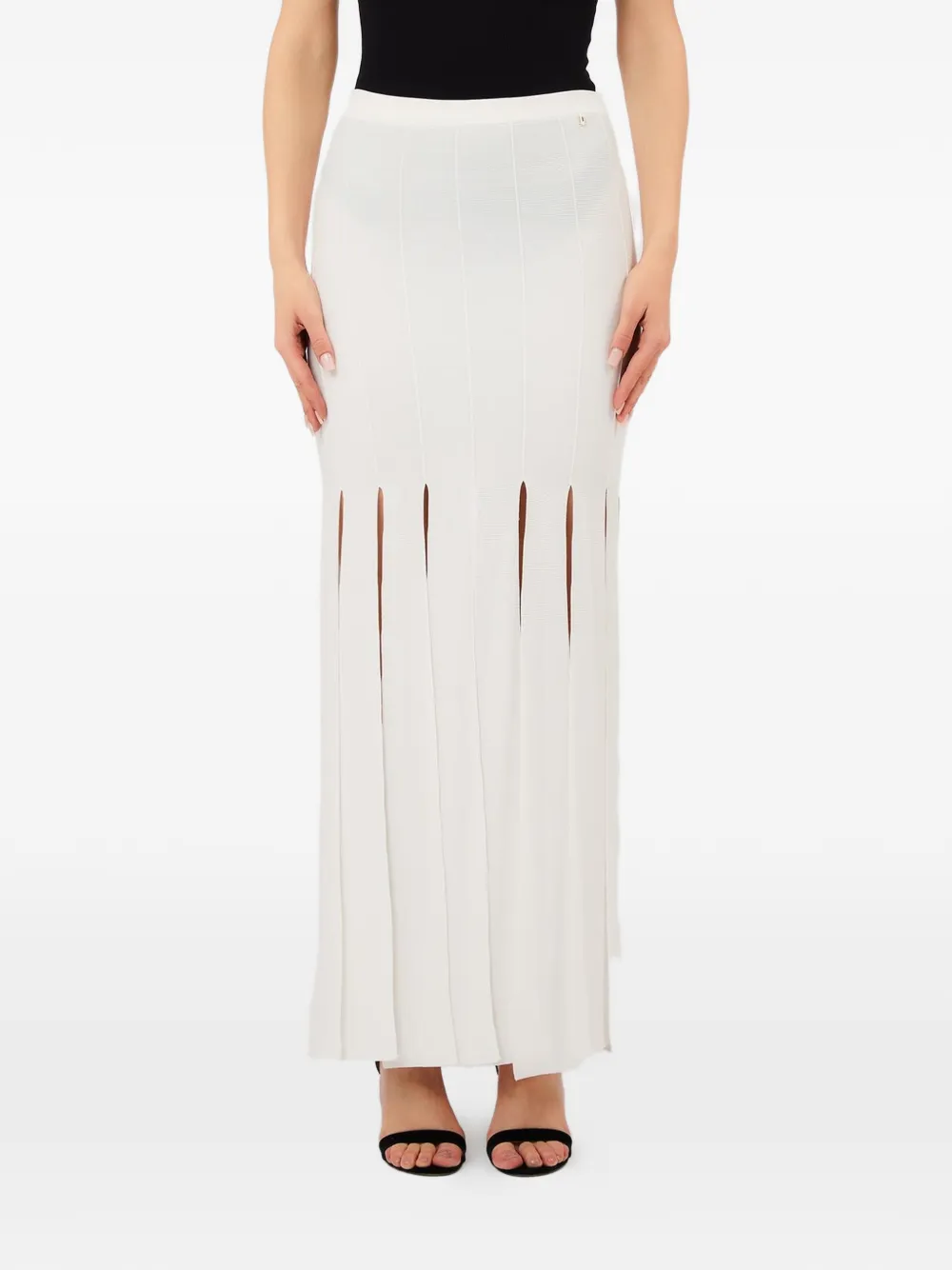 LIU JO fringed maxi skirt - Bianco