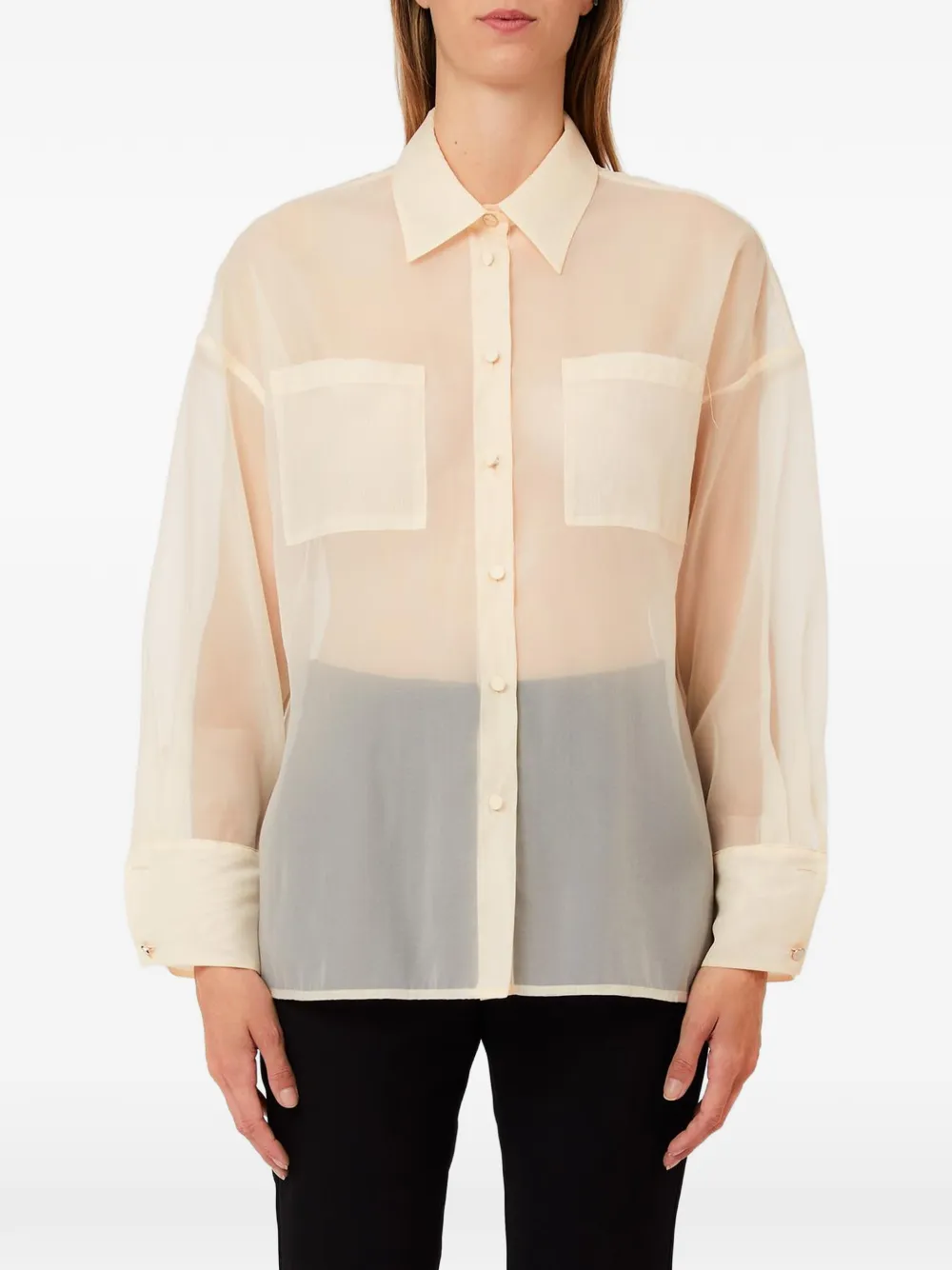 LIU JO semi-sheer shirt - Giallo