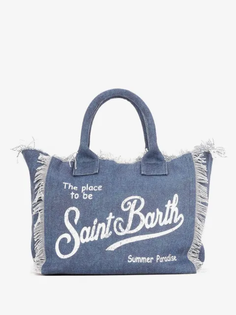 MC2 Saint Barth fringed logo-print tote bag