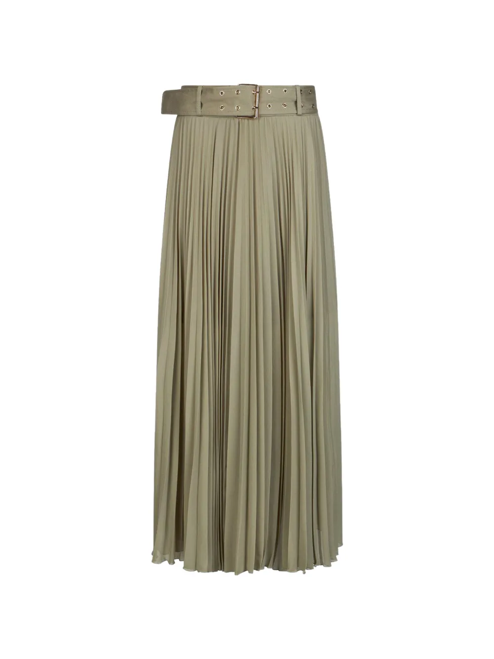 LIU JO pleated belted maxi skirt - Verde