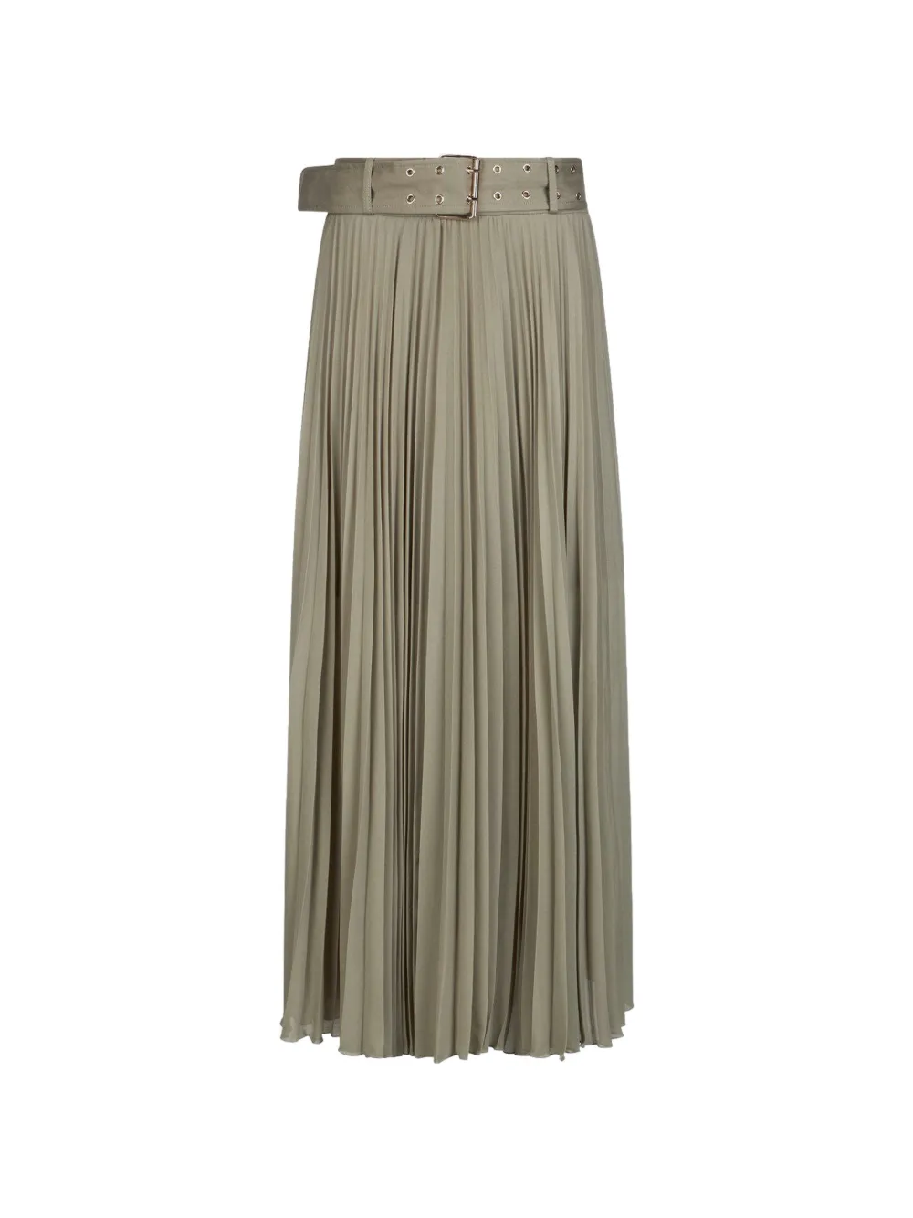 LIU JO pleated belted maxi skirt - Verde