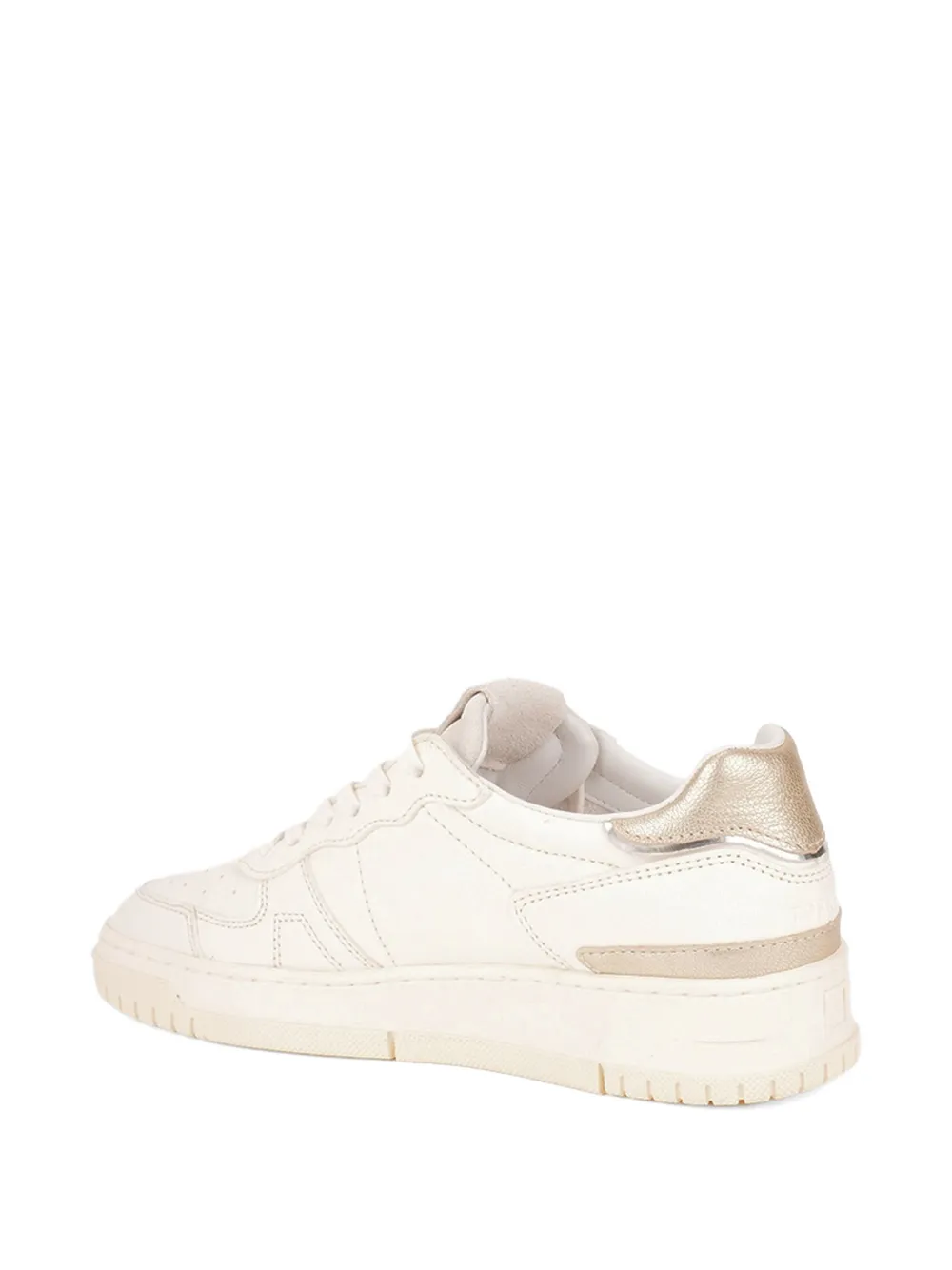 D.A.T.E. Torneo glitter-panelled leather sneakers Wit