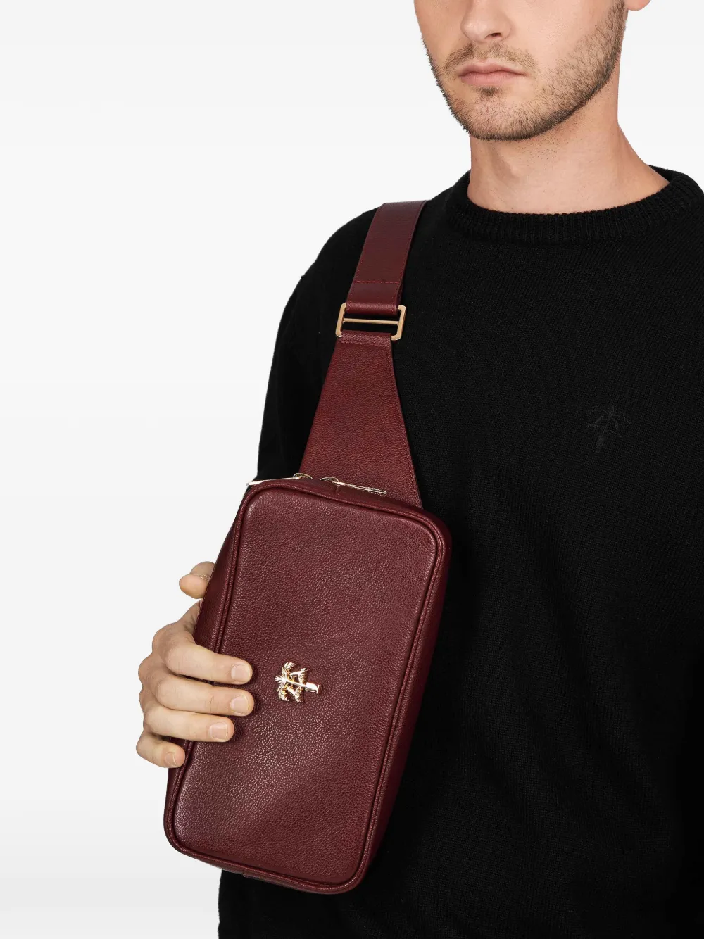 PLACE OF ËLMS Sweater met borduurwerk en ronde hals Zwart