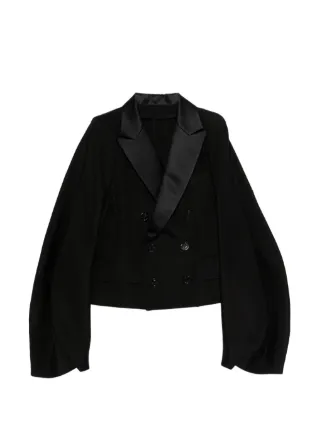 Sacai double-breasted Cropped Jacket | Black | FARFETCH GE