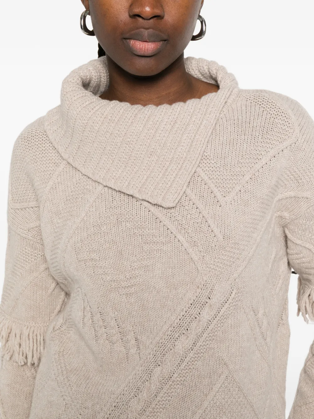 Max Mara Mastro trui met franje Beige