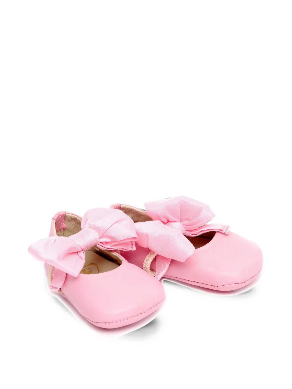 Pèpè bow-detail leather ballet flats Roze