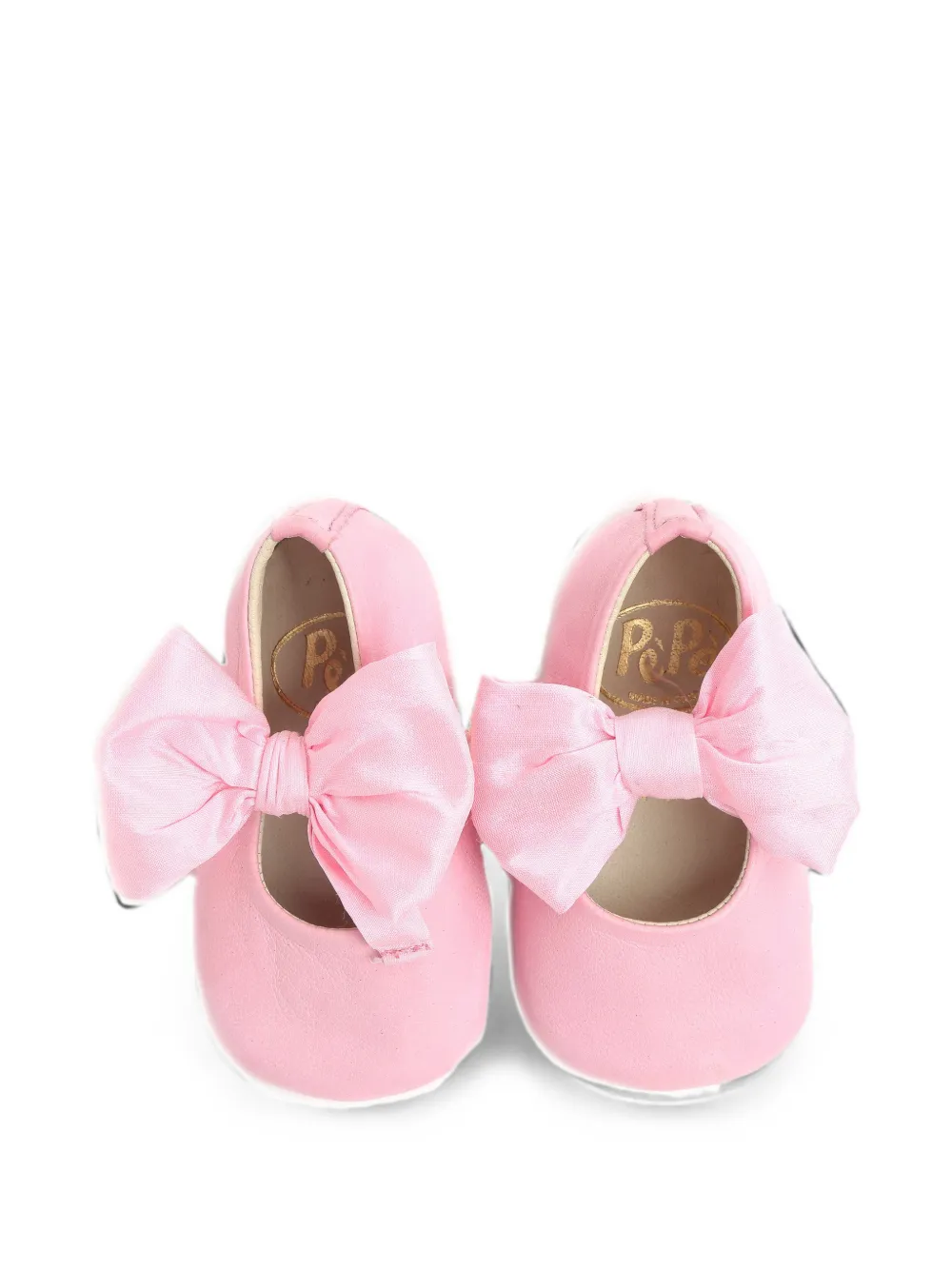 Pèpè bow-detail leather ballet flats Roze