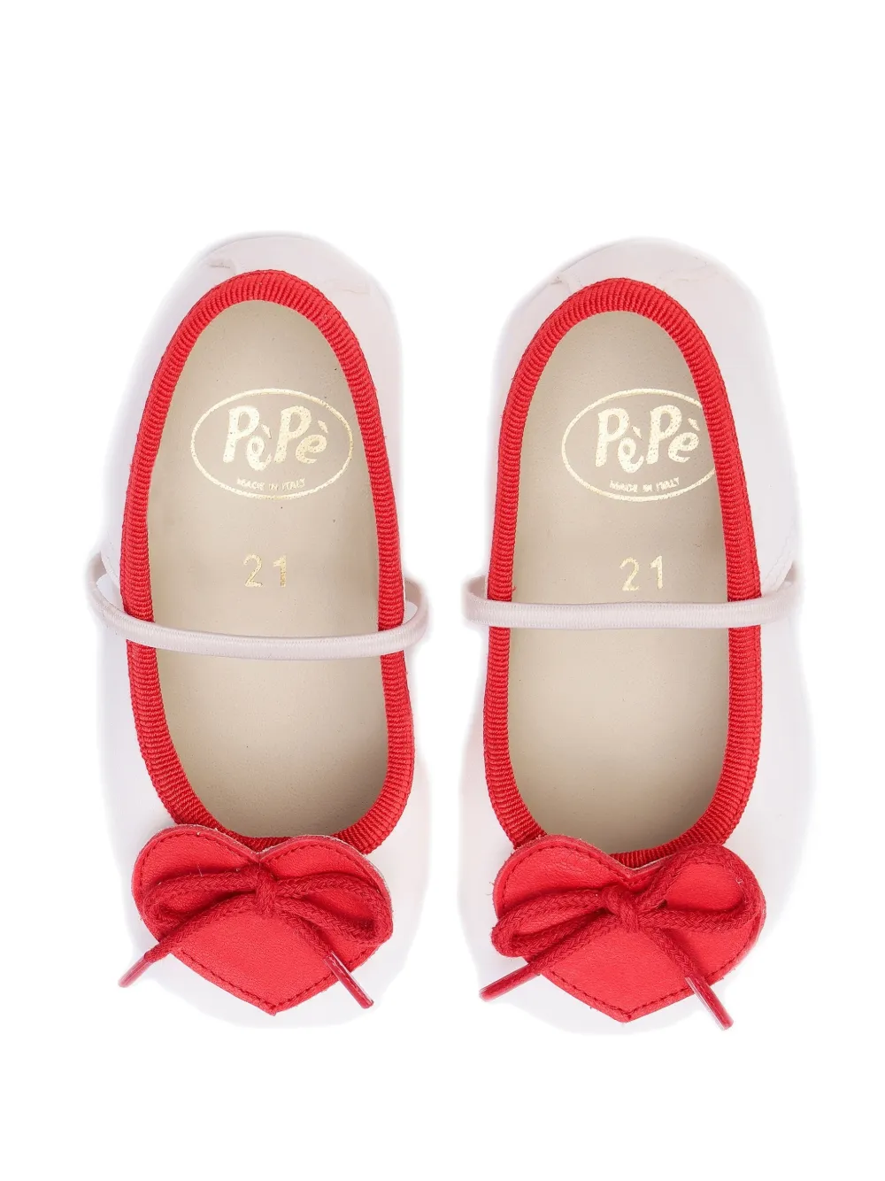 Pèpè Slippers met hartpatroon Wit