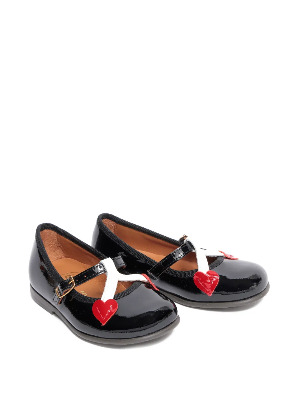 Pèpè heart t-strap ballerinas - Nero