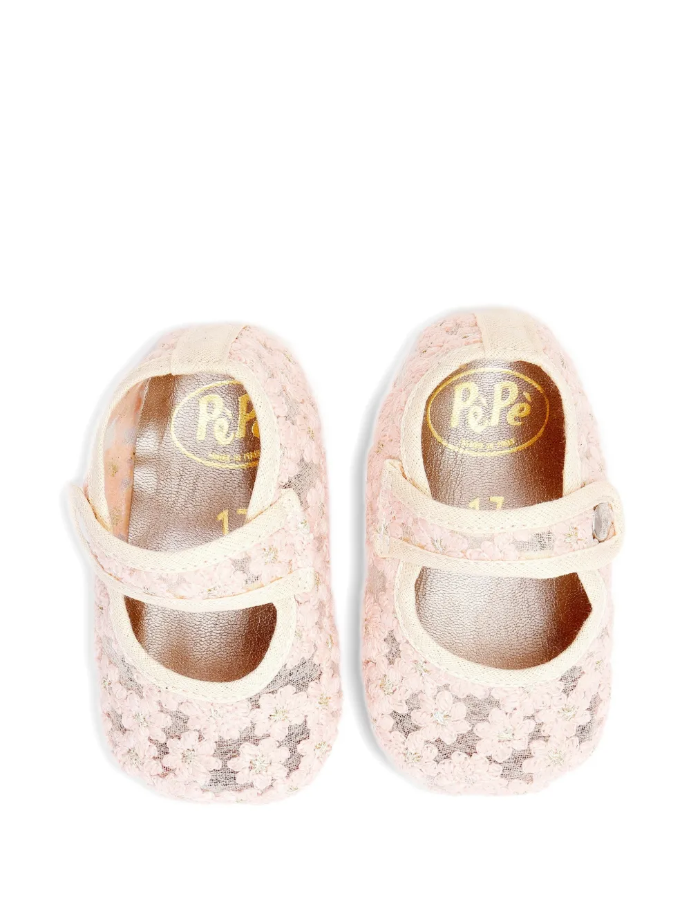 Pèpè Ballerina's met geborduurde bloemen Roze