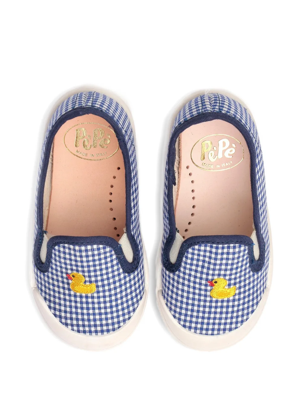 Pèpè Sneakers met gingham ruit Blauw