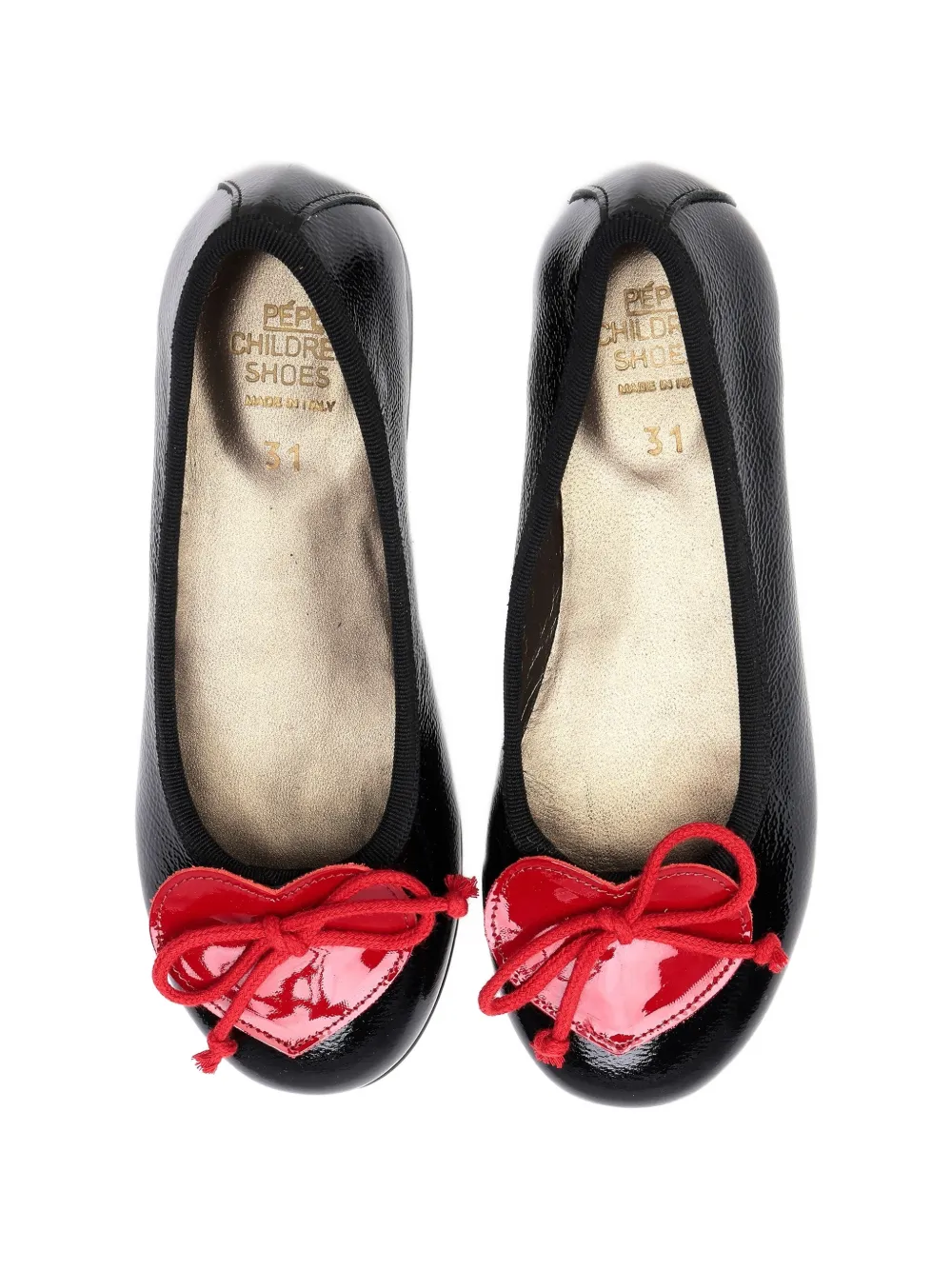 Pèpè Ballerina's met hartapplicatie Zwart