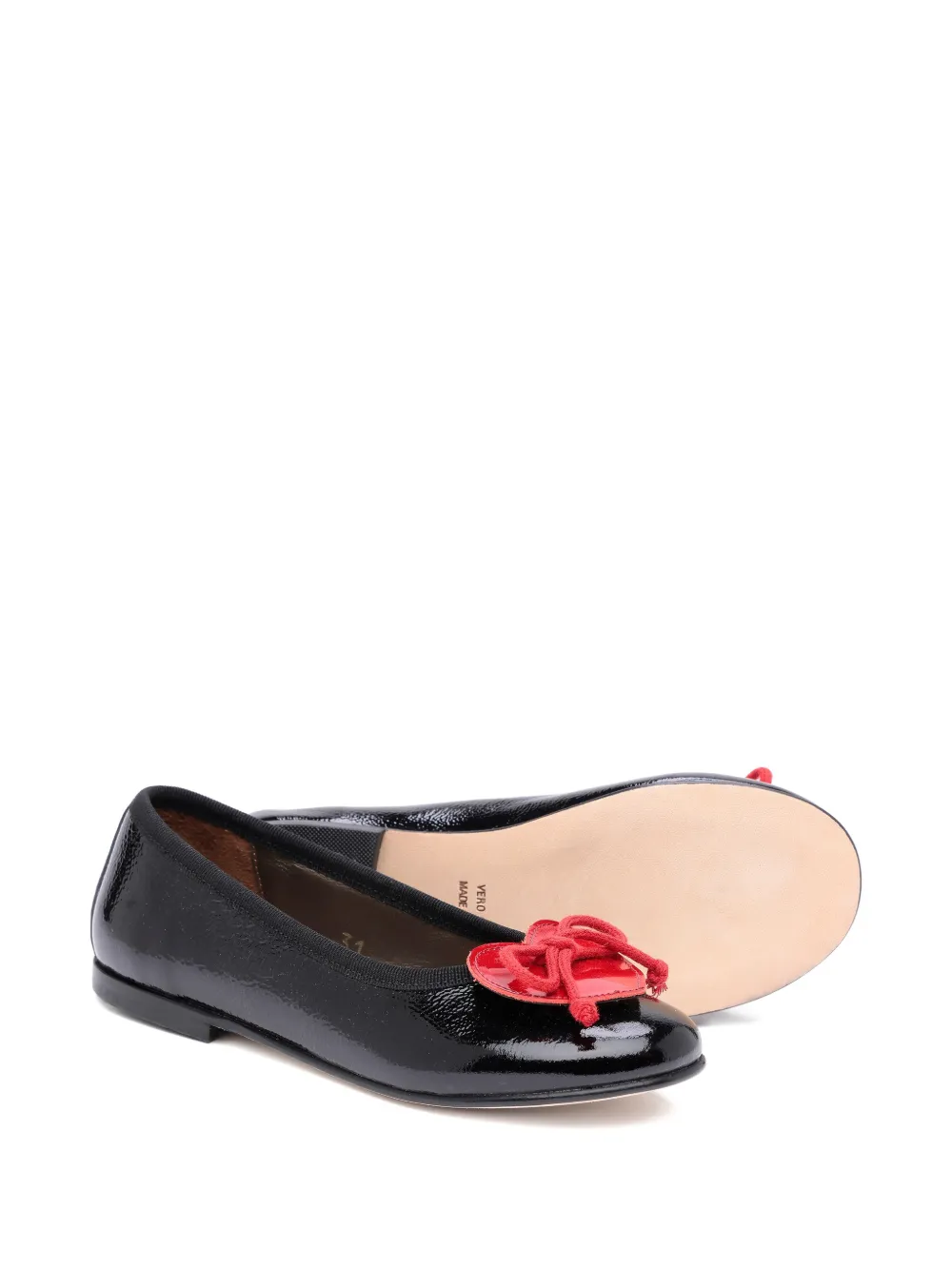 Pèpè Ballerina's met hartapplicatie Zwart