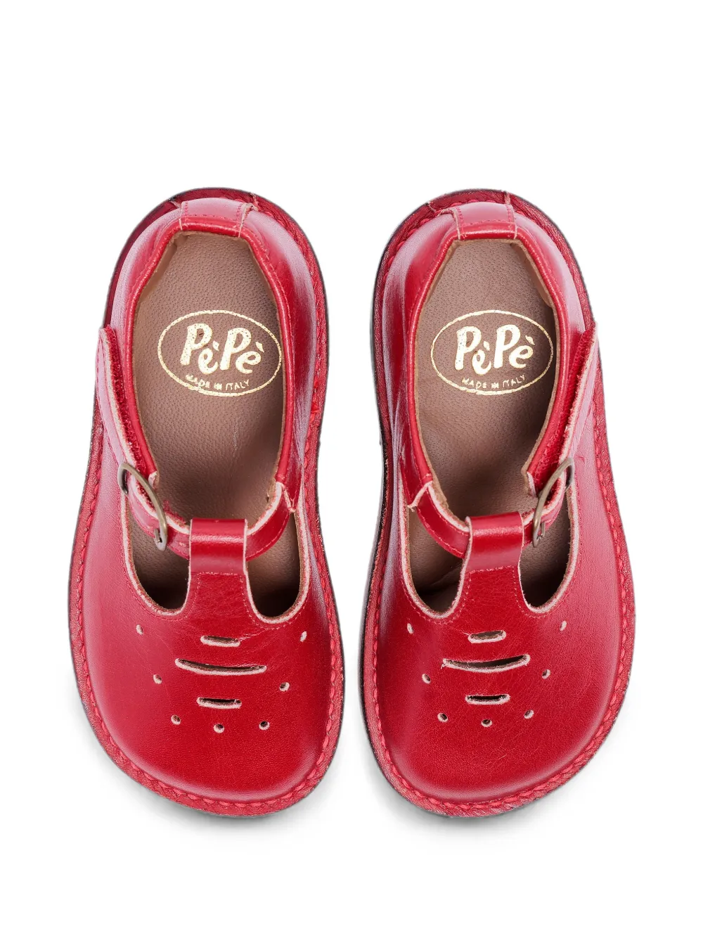 Pèpè T-bar perforated sandals Rood