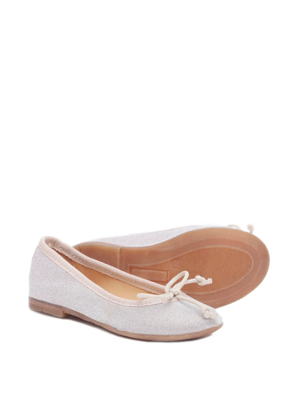 Pèpè Ballerina's met glitter en strikdetail Zilver