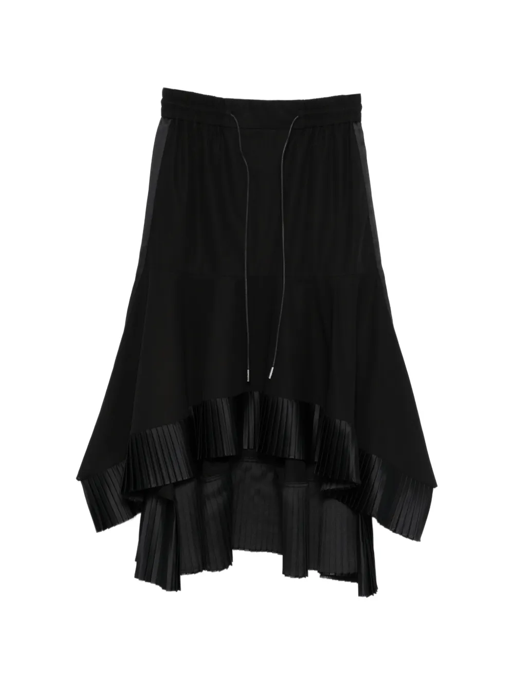 sacai pleated drawstring skirt - Nero