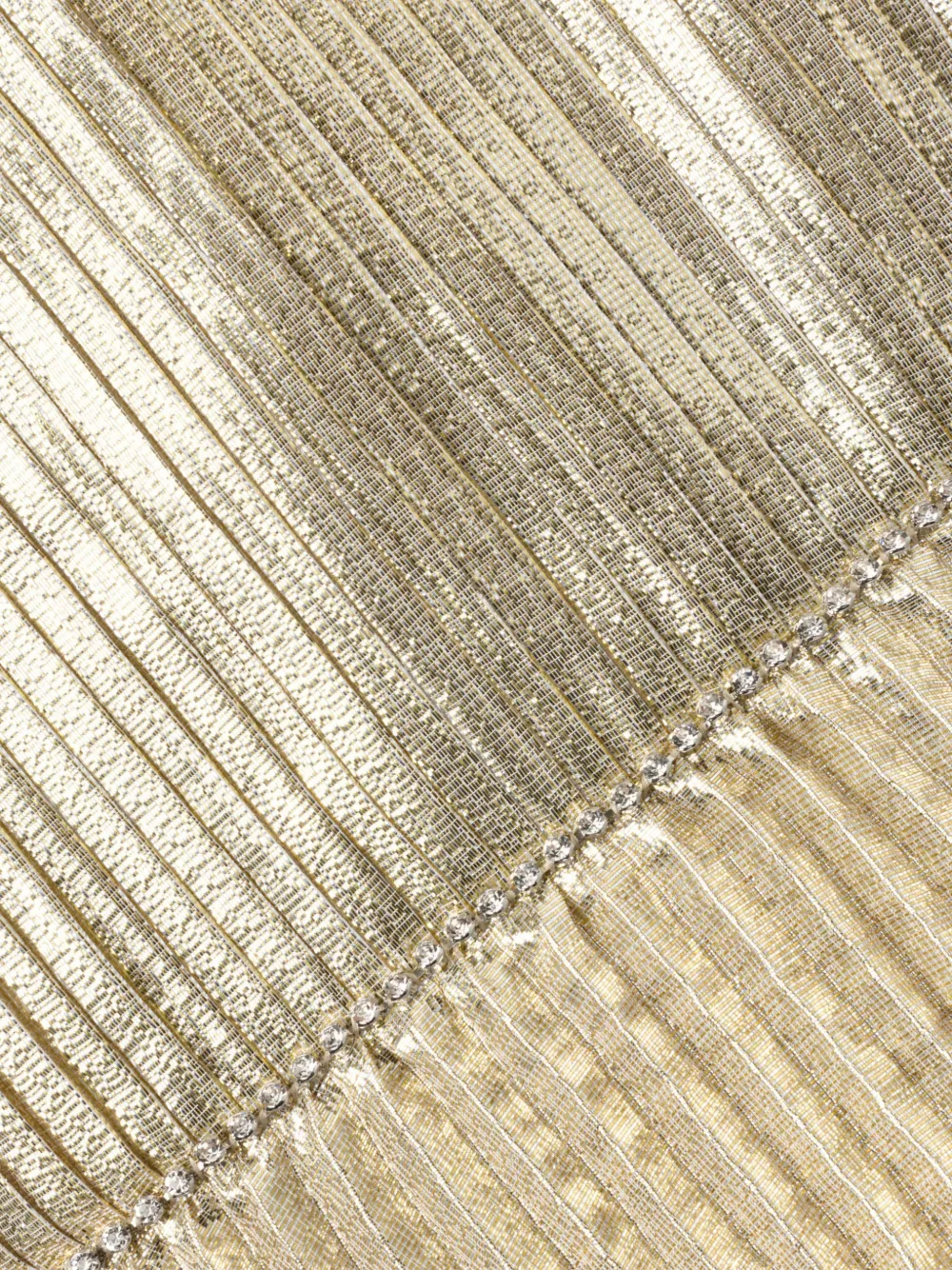 Self-Portrait Kids Metallic gelaagde geplooide jurk Goud
