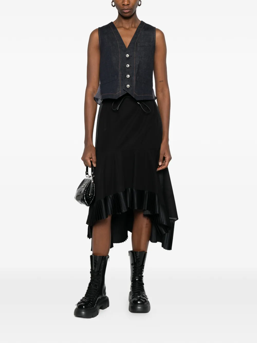  Sacai Button Front Waistcoat - Blue 
